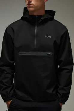 boohooMAN Veste coupe-vent pour homme à fermeture éclair partielle<Femme Tout Afficher|Vestes