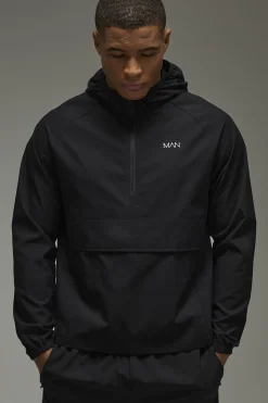 boohooMAN Veste coupe-vent 1/4 zip Homme Active<Femme Tout Afficher|Vestes