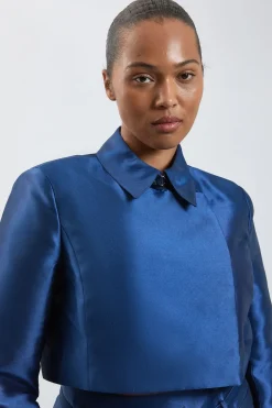 Veste Courte Ajustée Cache-cœur En Twill Satiné Grande Taille Forever