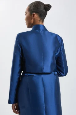 Veste Courte Ajustée Cache-cœur En Twill Satiné Grande Taille Forever