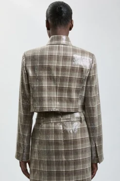 Veste Courte Ajustée À Sequins
