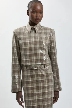 Veste Courte Ajustée À Sequins