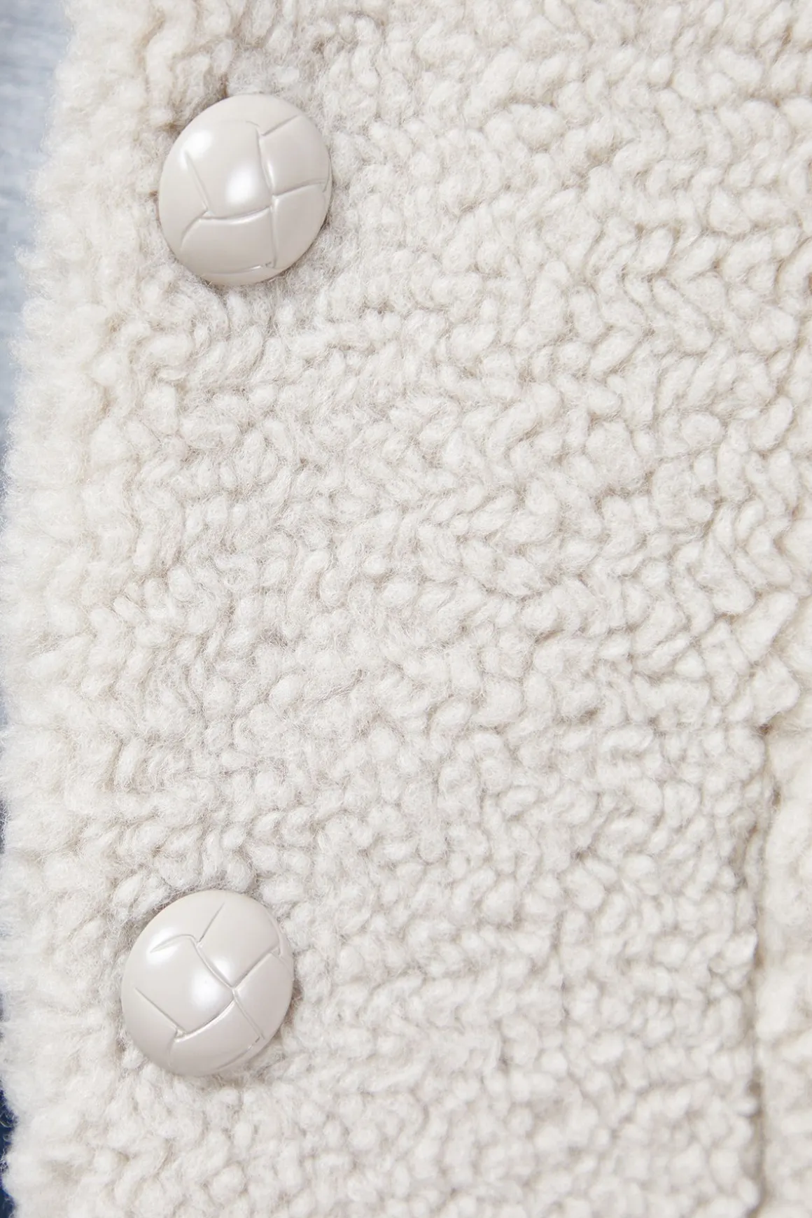 Veste Courte Boutonnée en synthétique Teddy