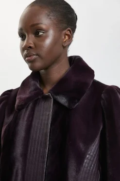 Veste Courte Ceinturée À Panneaux En Synthétique Et Synthétique