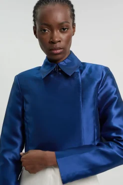 Veste Courte Cintrée Croisée En Twill Satiné Petite Forever