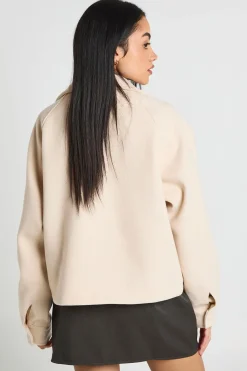 boohoo Veste Croisée Aspect Laine<Femme Vestes & Manteaux