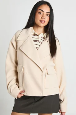 boohoo Veste Croisée Aspect Laine<Femme Vestes & Manteaux