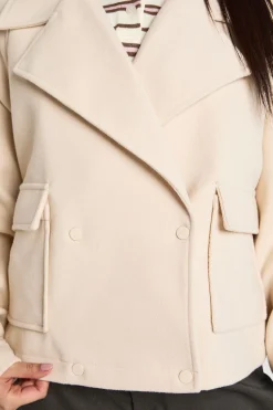 boohoo Veste Croisée Aspect Laine<Femme Vestes & Manteaux