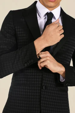 Veste Croisée Simple Pied-de-poule Tonal