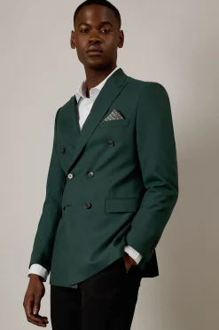 Veste Croisée Vert Foncé