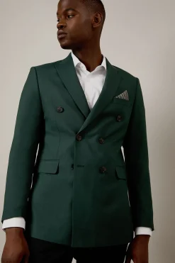 Veste Croisée Vert Foncé