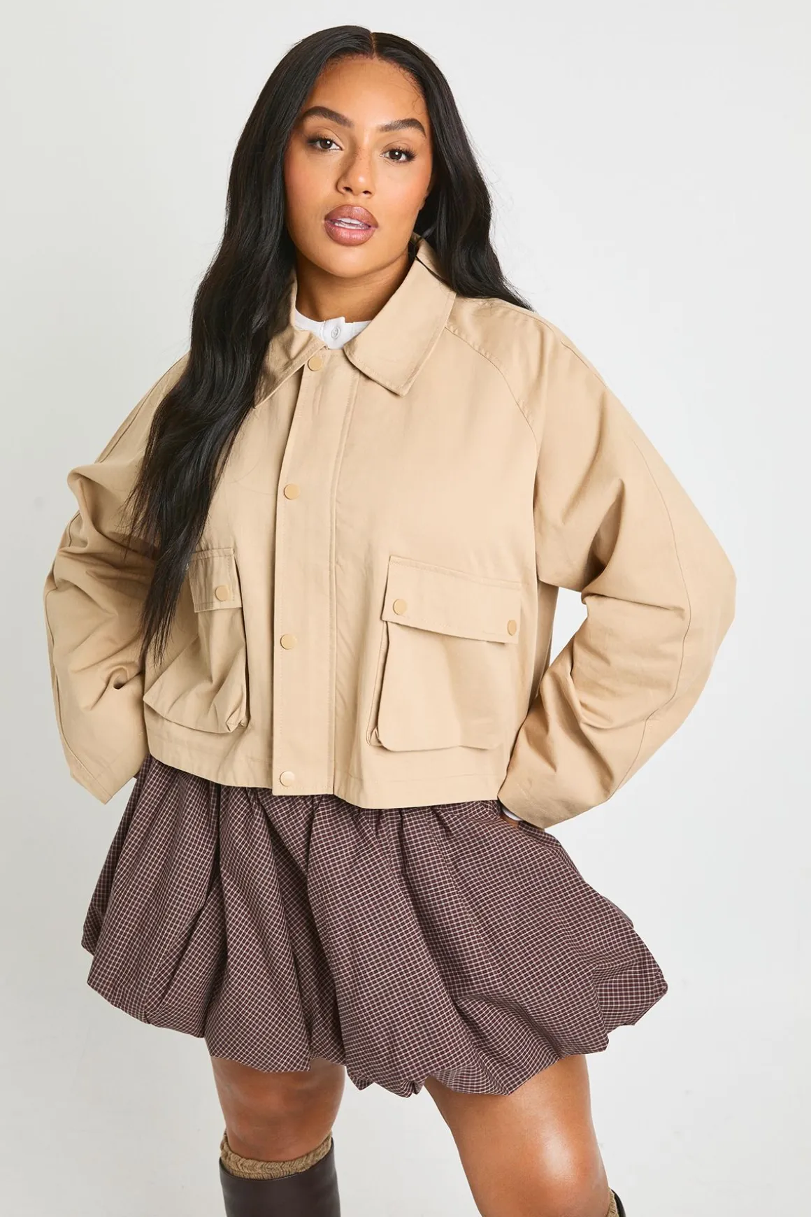 Veste cropped utilitaire Plus