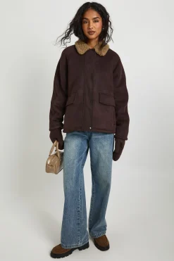 Veste d'aviateur en synthétique avec moufles