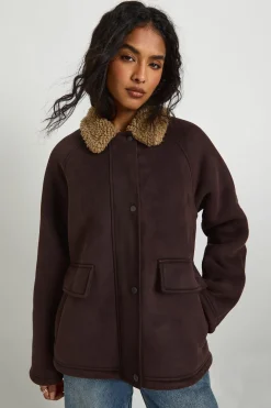 Veste d'aviateur en synthétique avec moufles