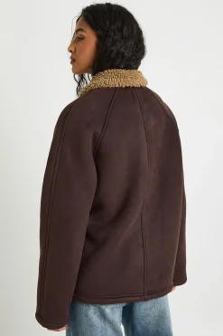 Veste d'aviateur en synthétique avec moufles