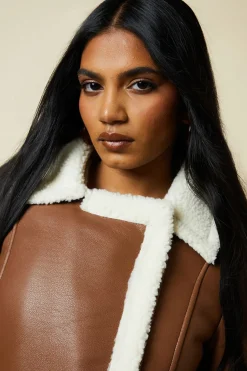 Veste d'Aviateur Longue en synthétique Petite Taille