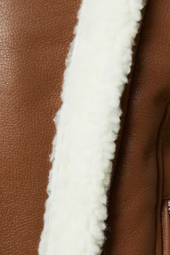 Veste d'Aviateur Longue en synthétique Petite Taille