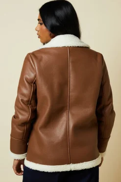 Veste d'Aviateur Longue en synthétique Petite Taille