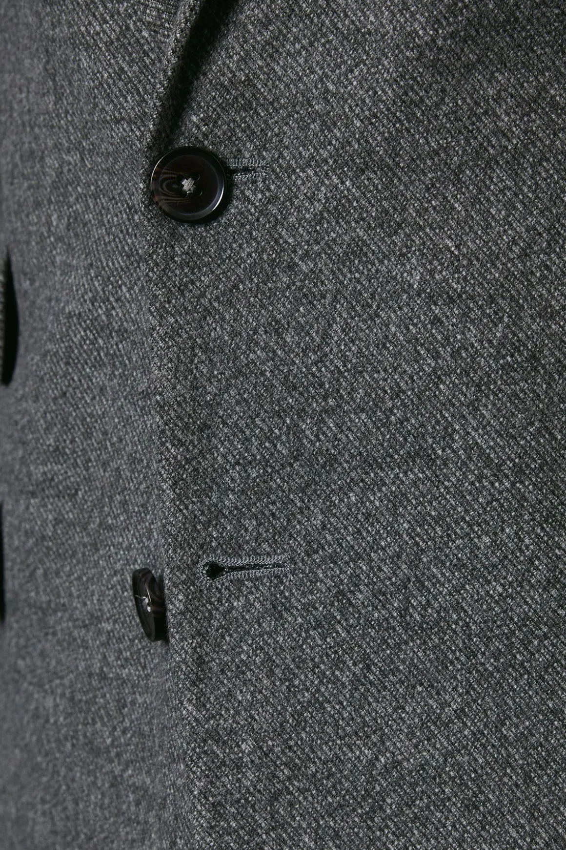 Veste de Costume Ajustée Aspect Tweed Anthracite