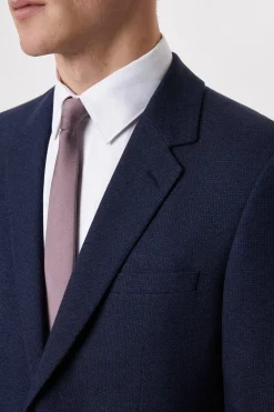 Veste de Costume Ajustée Bleu Marine Chiné