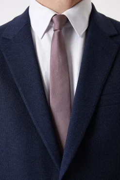 Veste de Costume Ajustée Bleu Marine Chiné