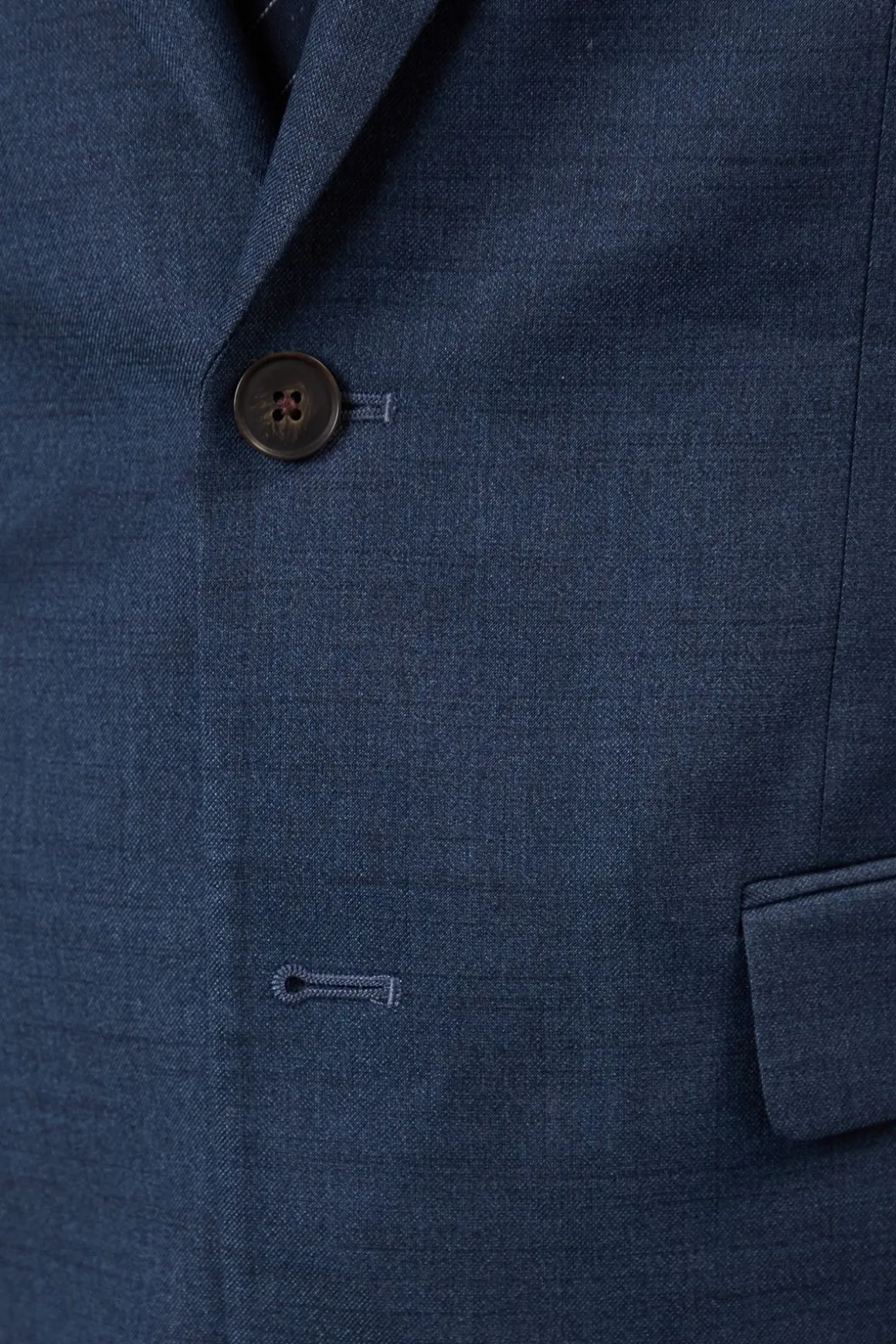 Veste de Costume Ajustée Bleu Marine Brossé
