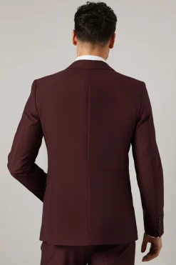 Veste de Costume Ajustée Bordeaux Claret
