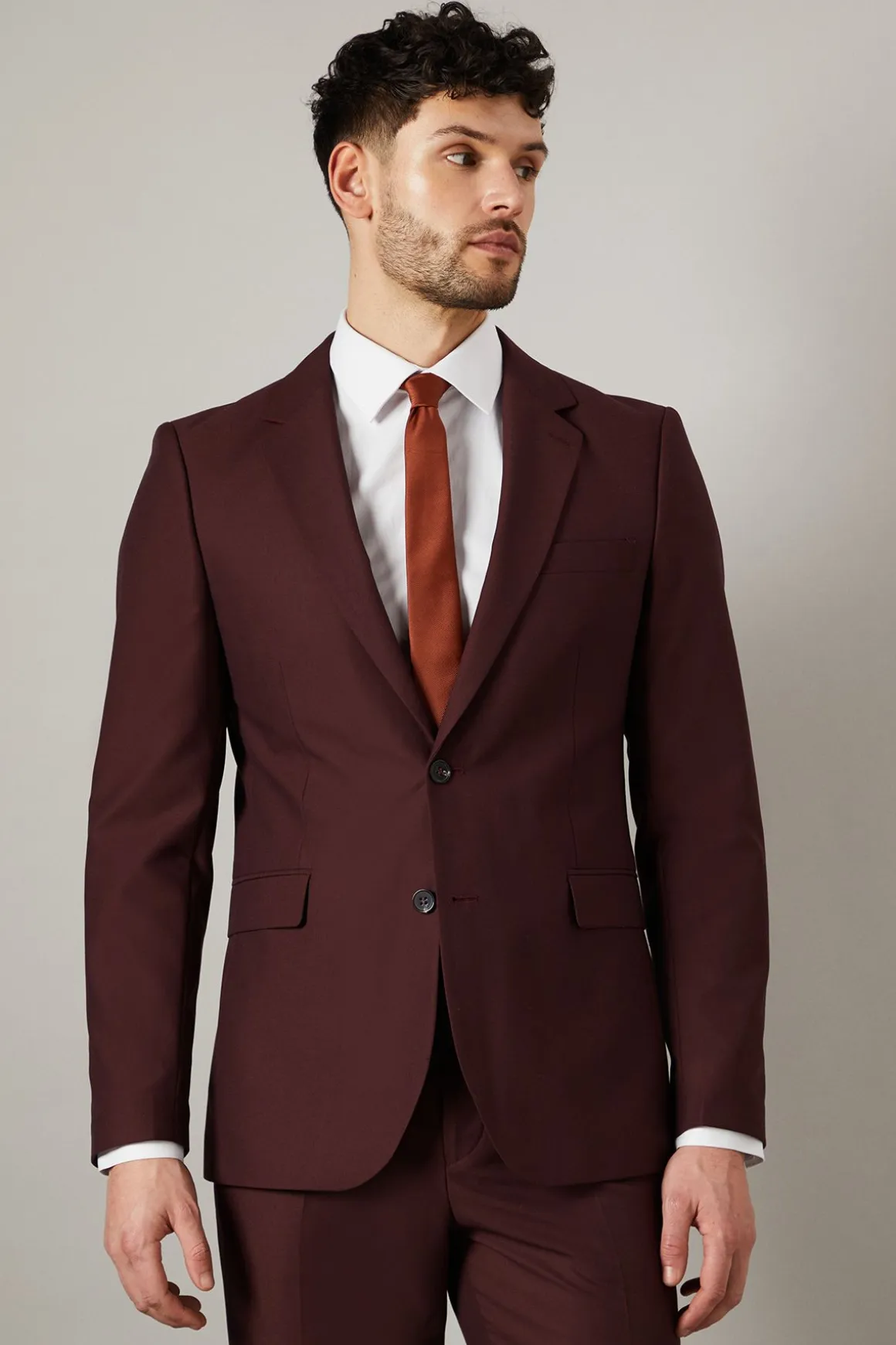 Veste de Costume Ajustée Bordeaux Claret
