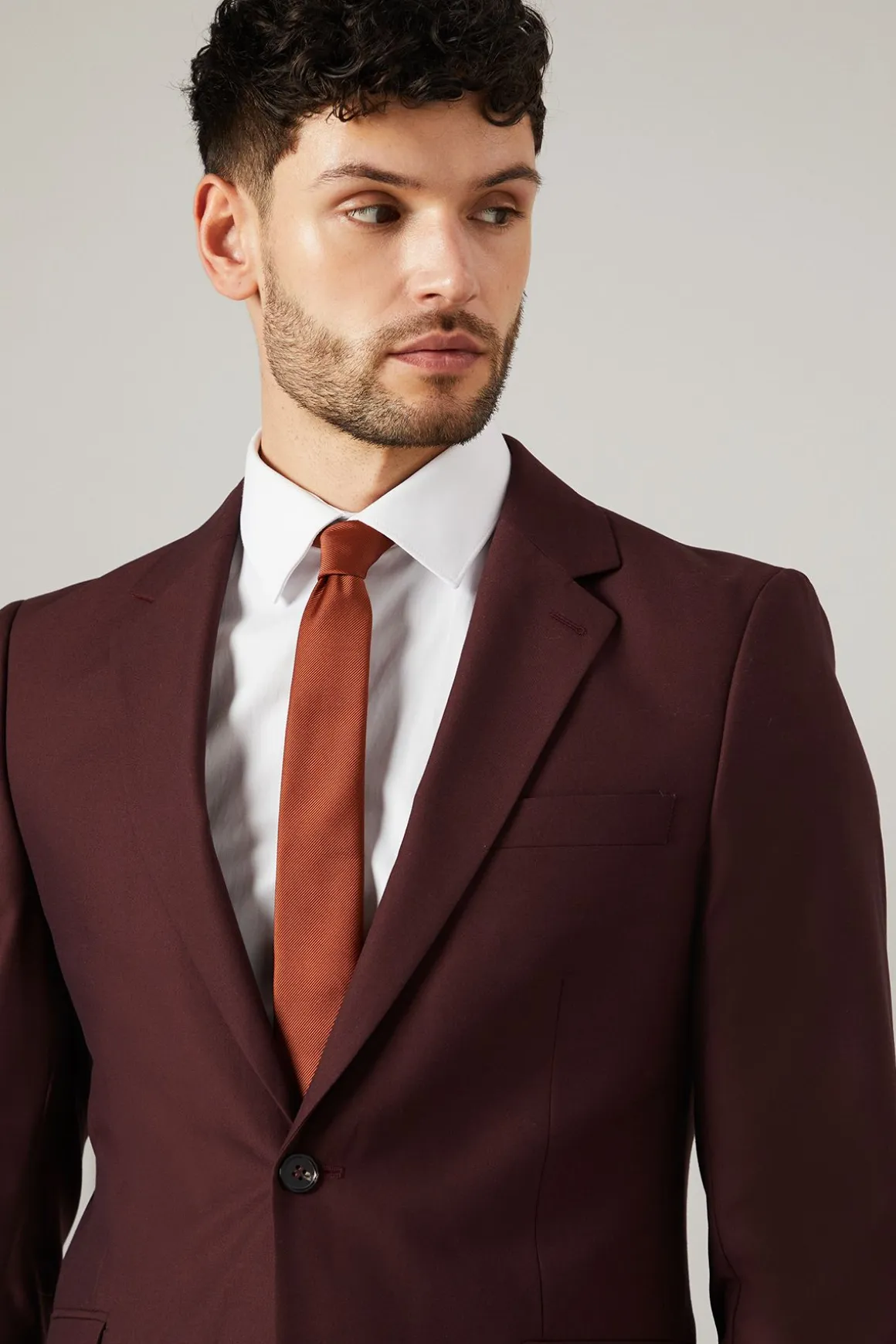 Veste de Costume Ajustée Bordeaux Claret