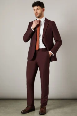 Veste de Costume Ajustée Bordeaux Claret