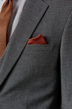 Veste de Costume Ajustée Carreaux Gris Moyen