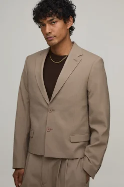 Veste De Costume Ajustée Courte À Coupe Boxy