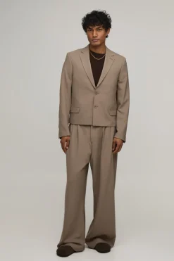Veste De Costume Ajustée Courte À Coupe Boxy