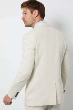 Veste De Costume Ajustée En Lin Naturel