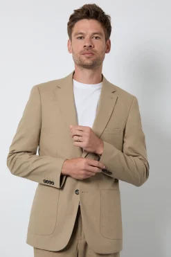 Burton Veste De Costume Ajustée En Lin Foncé<Homme Costumes Et Tenues Formelles