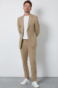 Burton Veste De Costume Ajustée En Lin Foncé<Homme Costumes Et Tenues Formelles