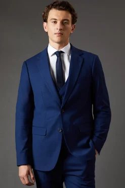 Veste de Costume Ajustée Essentielle Bleu Marine
