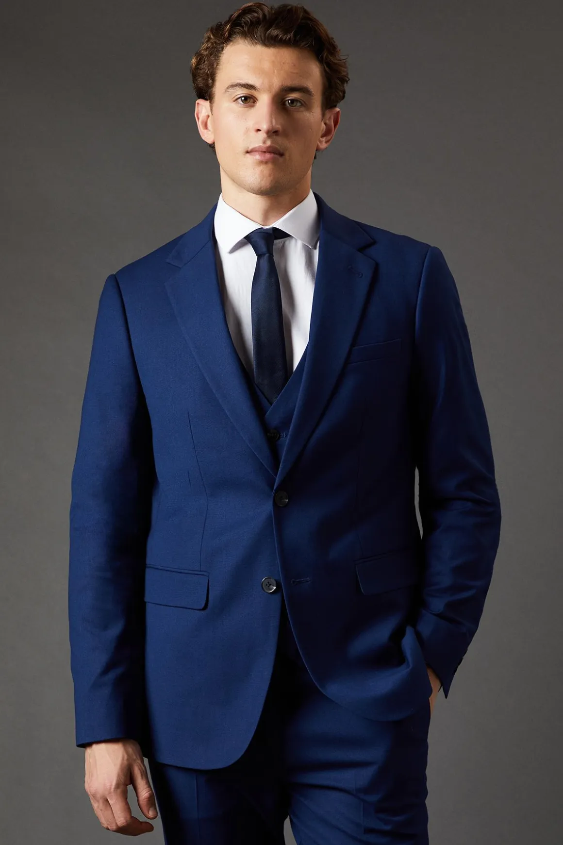 Veste de Costume Ajustée Essentielle Bleu Marine