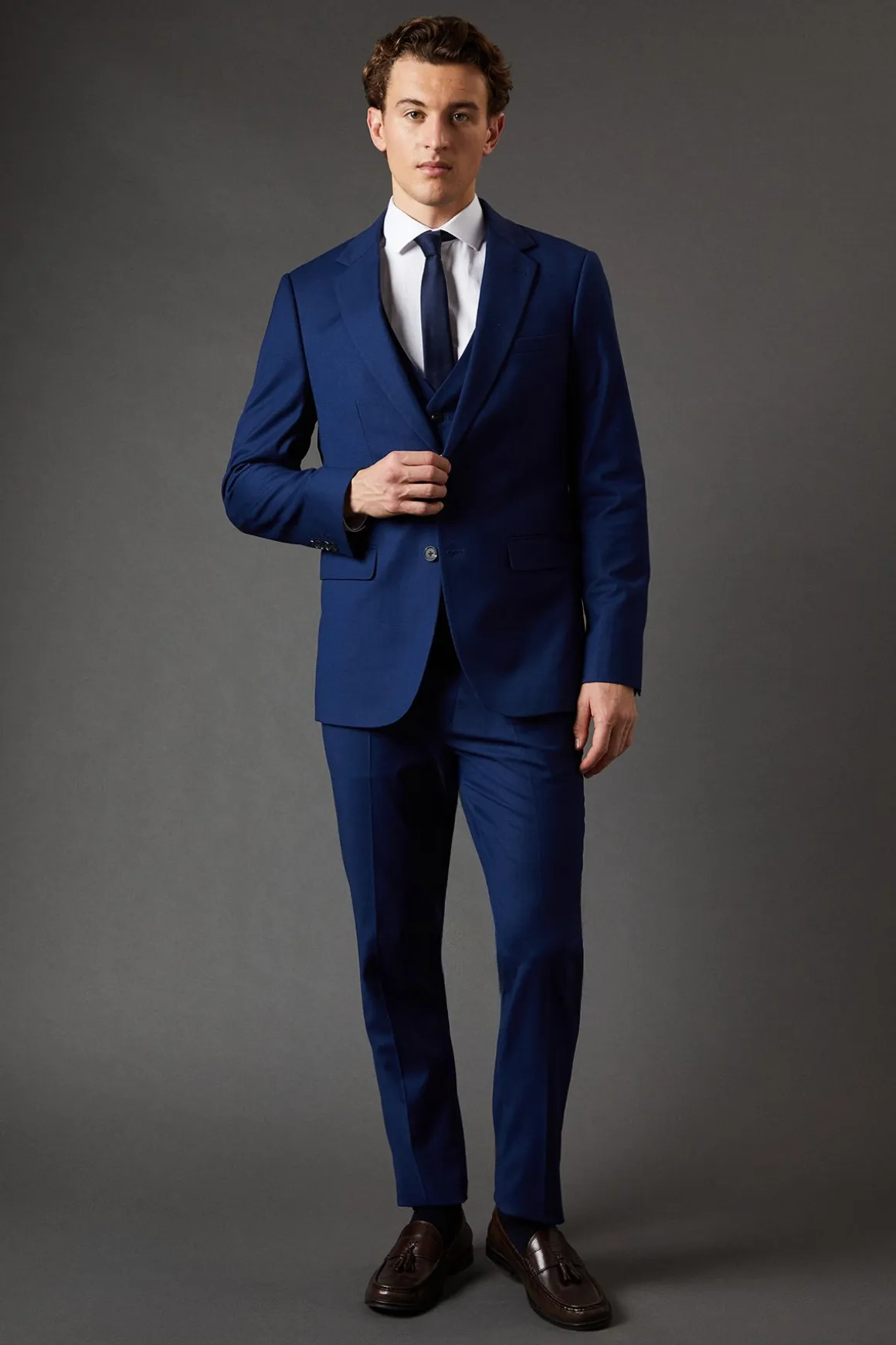 Veste de Costume Ajustée Essentielle Bleu Marine