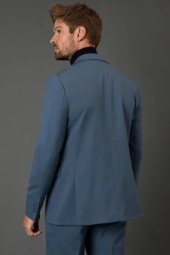 Burton Veste de Costume Ajustée Extensible Mélange Laine Airforce<Homme Costumes Et Tenues Formelles