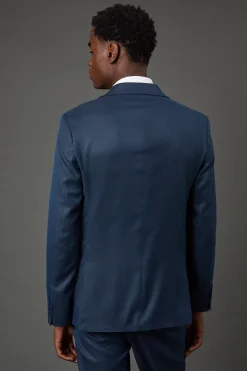 Veste de Costume Ajustée Extensible Navy Œil d'Oiseau
