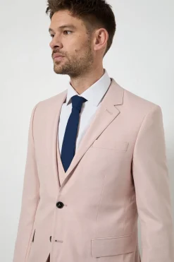 Veste de Costume Ajustée Rose Pâle