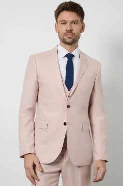 Veste de Costume Ajustée Rose Pâle