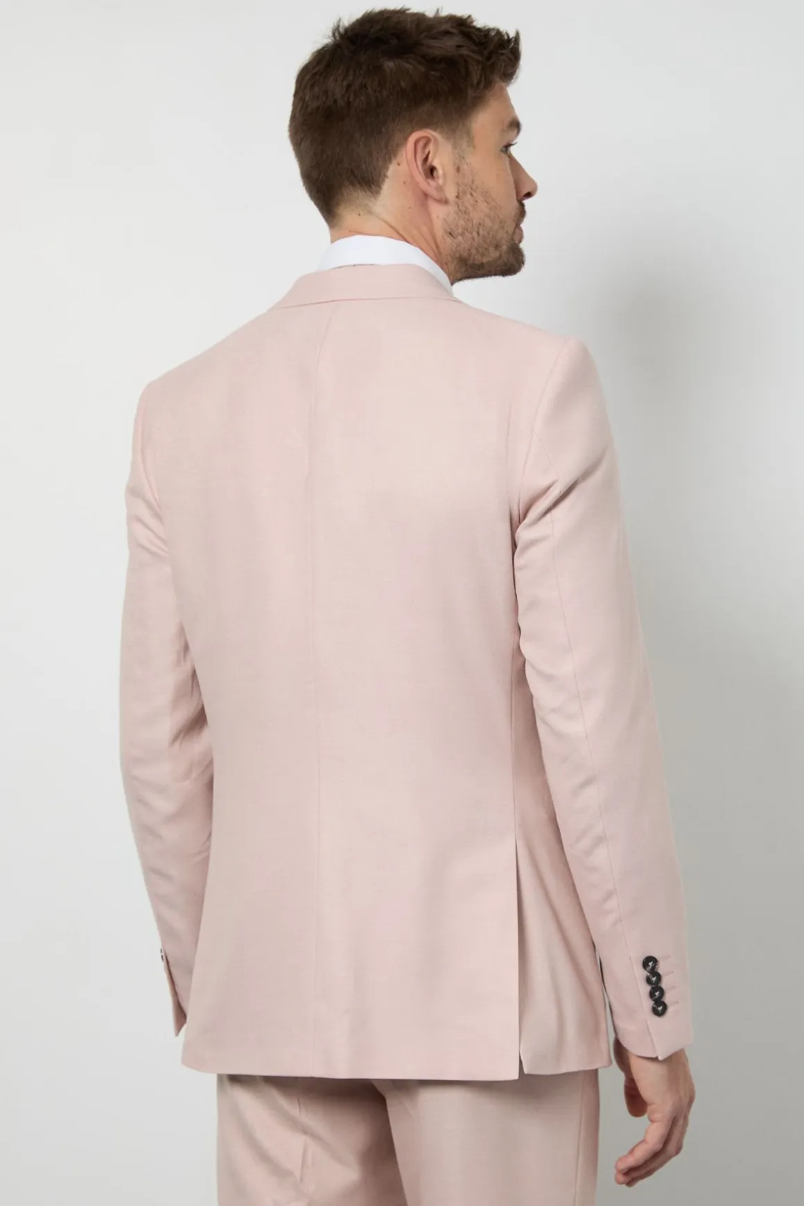 Veste de Costume Ajustée Rose Pâle