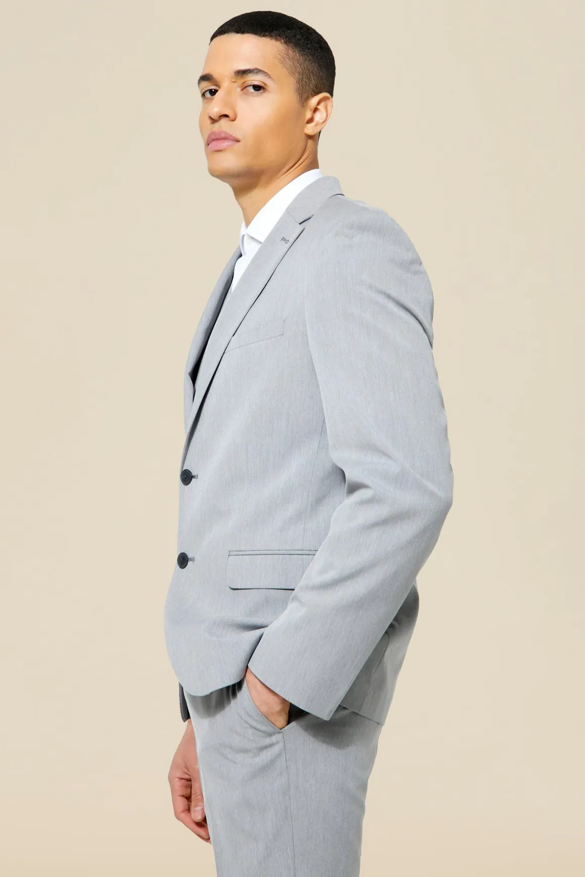 Veste de costume ajustée à simple boutonnage