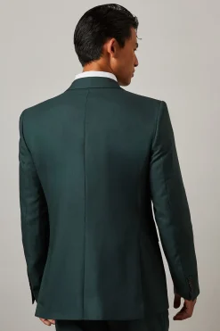 Veste de Costume Ajustée Vert Foncé