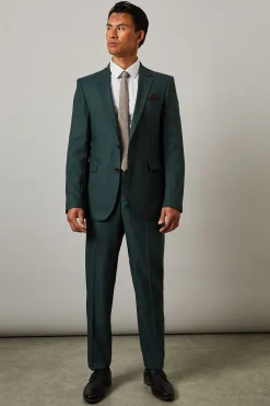 Veste de Costume Ajustée Vert Foncé