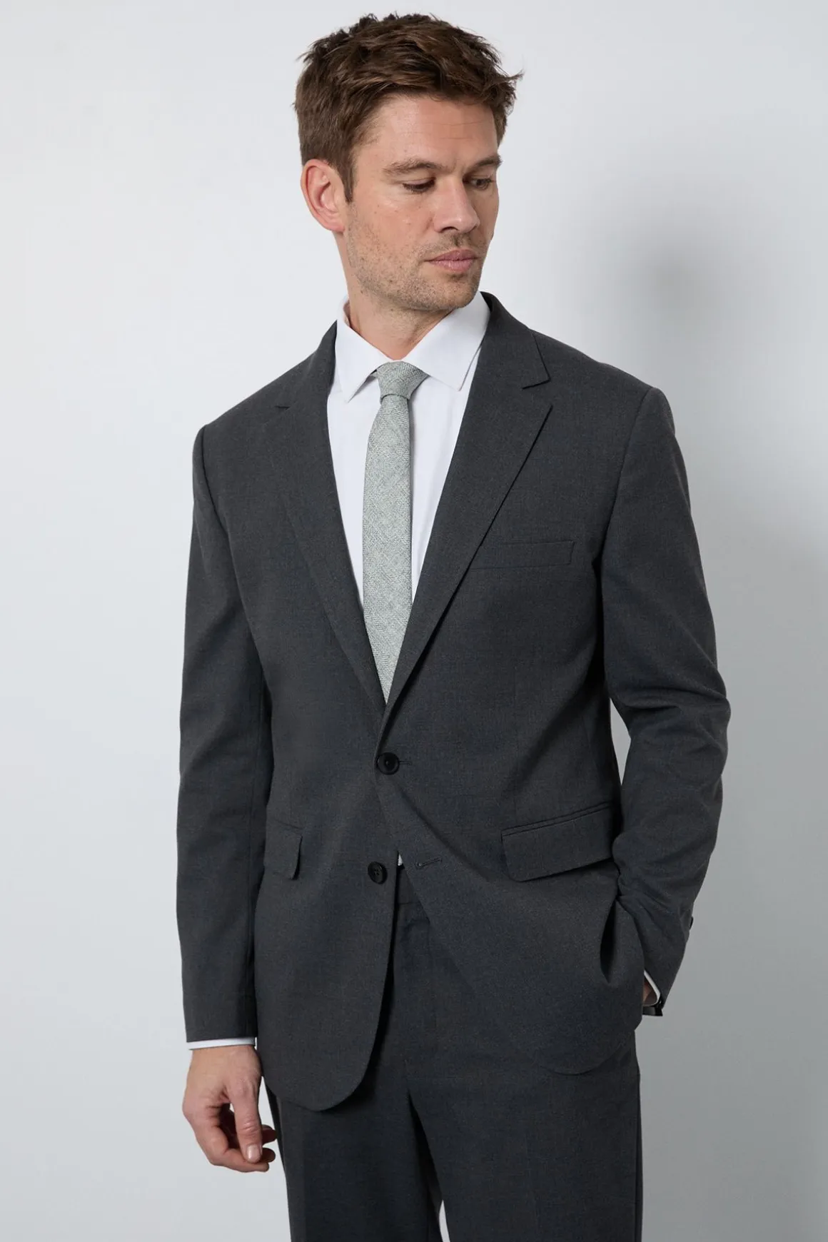 Veste De Costume Anthracite Coupe Ajustée
