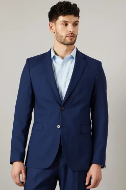 Veste de Costume Bleu Royal Coupe Ajustée Peau de Requin