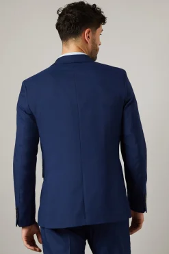 Veste de Costume Bleu Royal Coupe Ajustée Peau de Requin